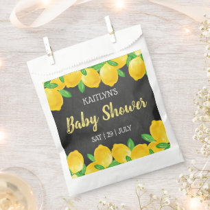 Modern Watercolor Lemon Tree Baby Shower Favour Bags