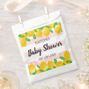 Modern Watercolor Lemon Tree Baby Shower Favour Bags