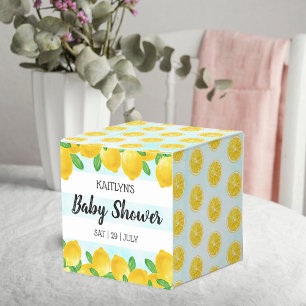 Modern Watercolor Lemon Tree Baby Shower Favour Box