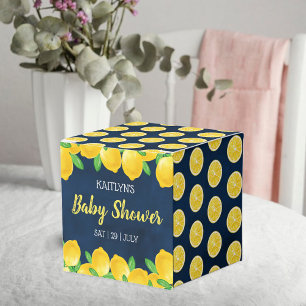 Modern Watercolor Lemon Tree Baby Shower Favour Box