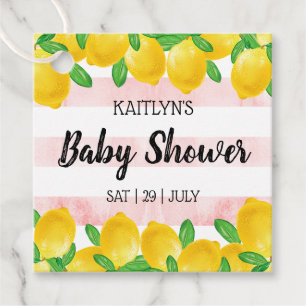 Modern Watercolor Lemon Tree Baby Shower Favour Tags