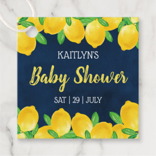 Modern Watercolor Lemon Tree Baby Shower Favour Tags
