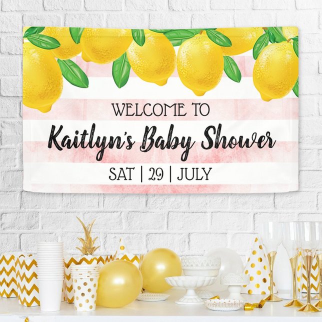 Modern Watercolor Lemon Tree Baby Shower Welcome Banner (Creator Uploaded)