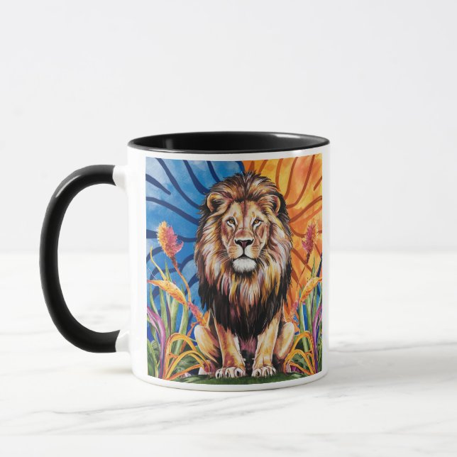 Modern Watercolor lion  Mug (Left)