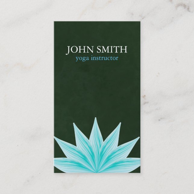 Modern Watercolor Lotus Flower Logo Yoga Business  Business Card (Front)