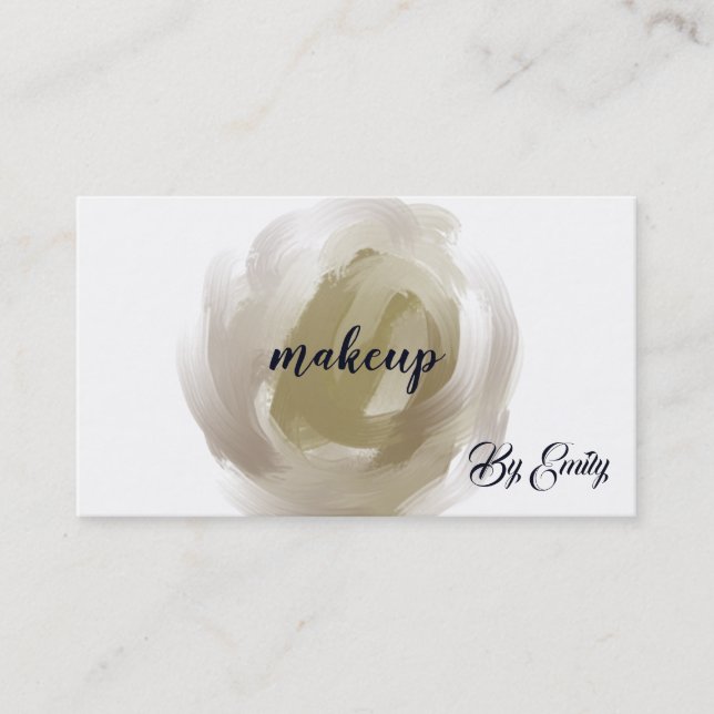 Modern Watercolor Makeup Artist Business Card (Front)