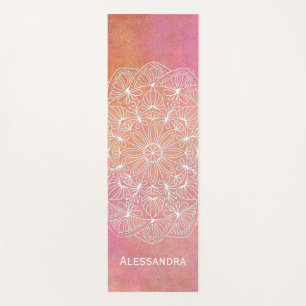 Modern Watercolor Mandala Personalised Yoga Mat