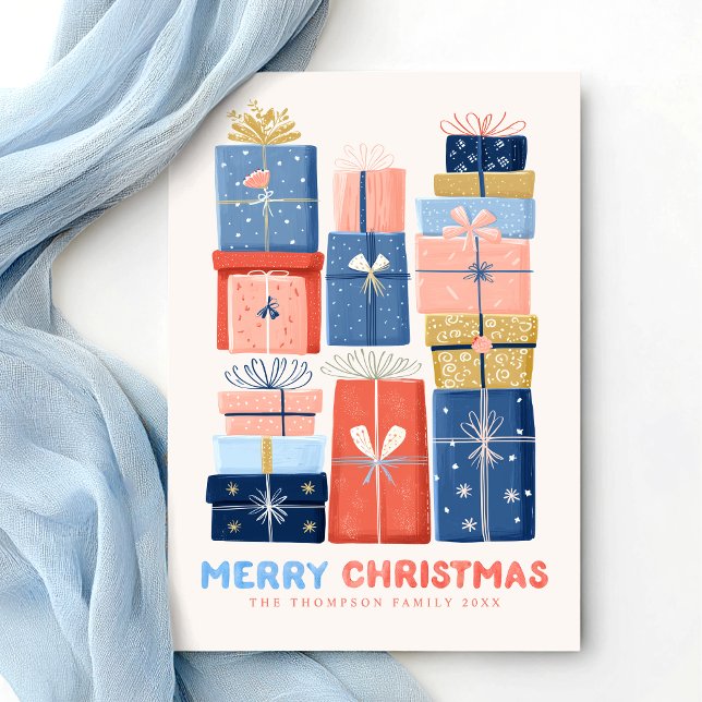 Modern Watercolor Merry Christmas Minimal  Holiday Card (Creator Uploaded)