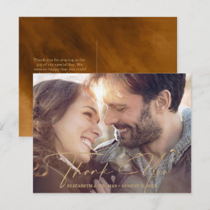 Modern Watercolor Message Photo Gold ID816 Announcement Postcard