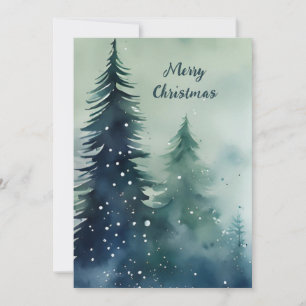Modern Watercolor Minimalist Corporate Christmas Holiday Card