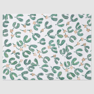 Modern Watercolor Mistletoe Pattern Tissue Paper