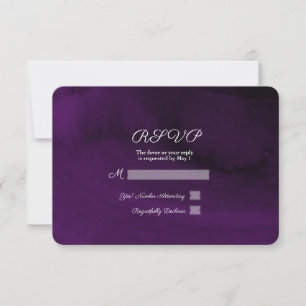 Modern Watercolor Moody Royal Purple RSVP Reply