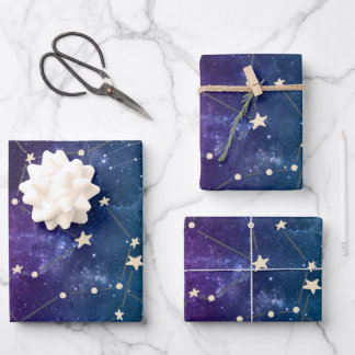 Modern Watercolor Moon Celestial Wrapping Paper Sheet