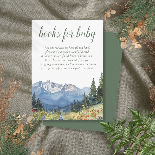 Modern Watercolor Mountain Books For Baby Enclosure Card (Modern Watercolor Mountain Books For Baby Enclosure Card)