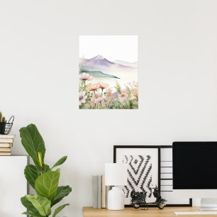 Modern Watercolor Mountain Landscape Wall art