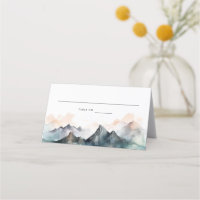 Modern Watercolor Mountain Landscape Wedding