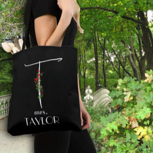 Modern watercolor name letter T teacher Tote Bag