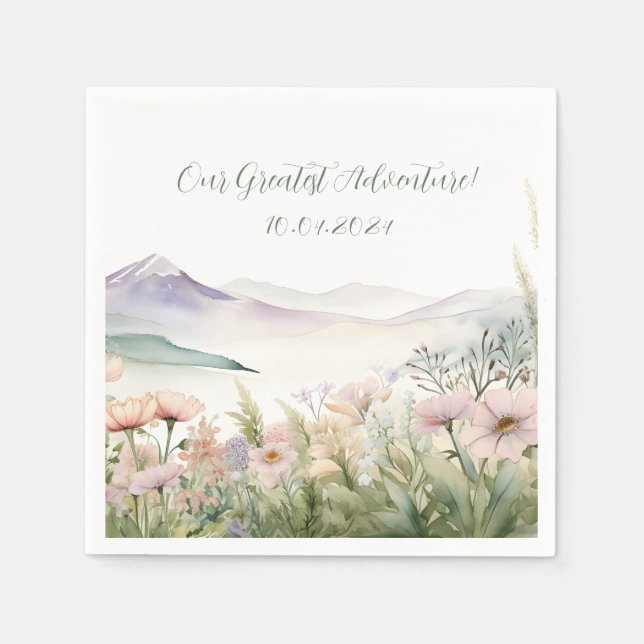 Modern Watercolor  Napkin (Front)