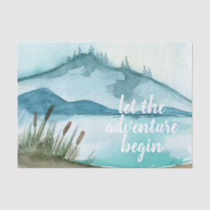 Modern Watercolor Nature Let's The Adventure Begin Tissue Paper