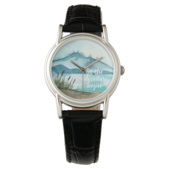 Modern Watercolor Nature Let's The Adventure Begin Watch (Front)
