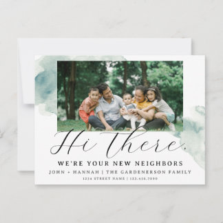 Modern Watercolor New Neighbour Postcard