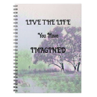 Modern watercolor of colored snowed trees notebook