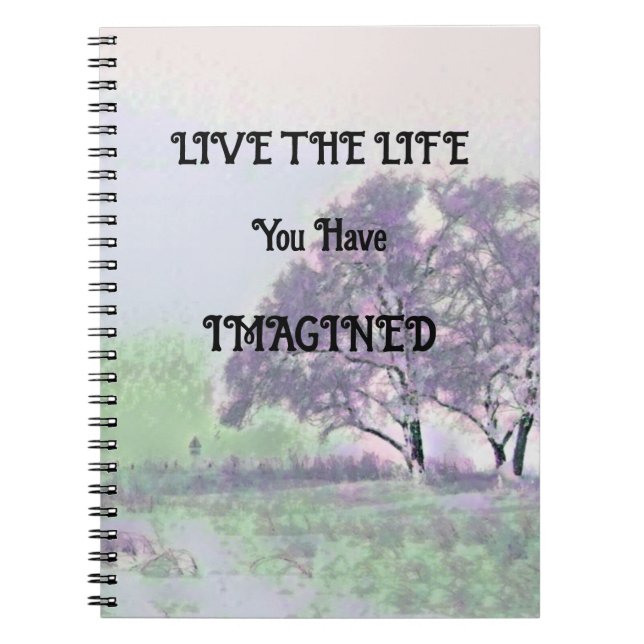 Modern watercolor of colored snowed trees notebook (Front)