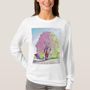 Modern watercolor of coloured snowed trees T-Shirt
