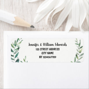 Modern Watercolor olive branch return address