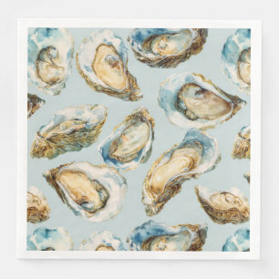 Modern watercolor oysters pattern napkin