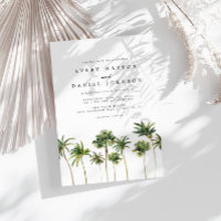 Modern Watercolor Palm Tree Photo Wedding