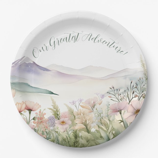 Modern Watercolor  Paper Plate (Front)