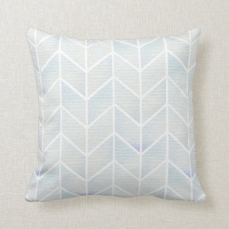 Modern watercolor pastel mint chevron pattern cushion
