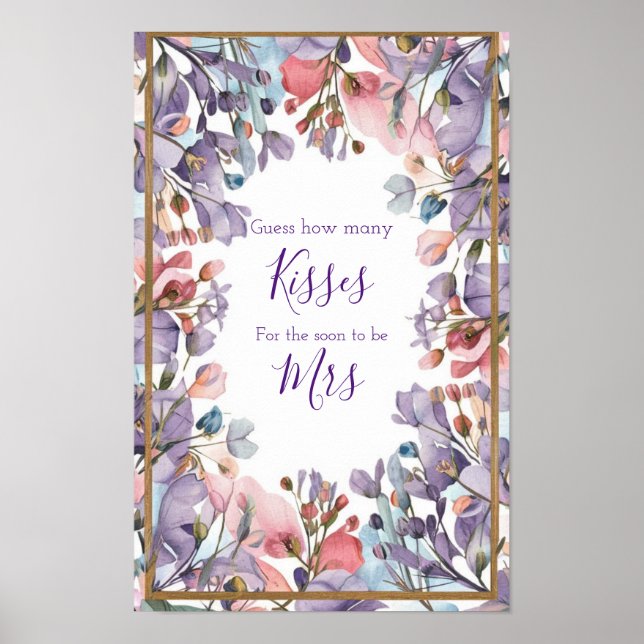 Modern watercolor pastel purple pink wildflower #3 poster (Front)