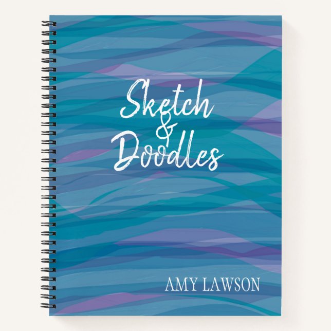 Modern Watercolor Pattern Personalised Notebook (Front)
