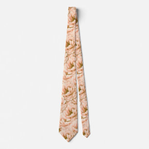 Modern Watercolor Peach Flowers Pattern Tie