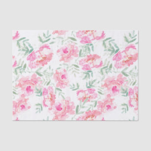 Modern Watercolor Peonies and Greenery Tissue Paper