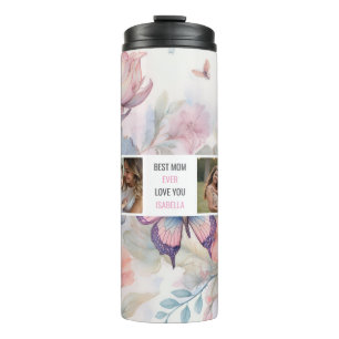 Modern Watercolor Photo Collage – Best Mum Gift Thermal Tumbler