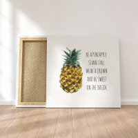 Modern Watercolor Pineapple & Positive Funny Quote