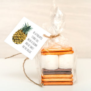 Modern Watercolor Pineapple & Positive Funny Quote Favour Tags