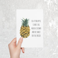Modern Watercolor Pineapple & Positive Funny Quote