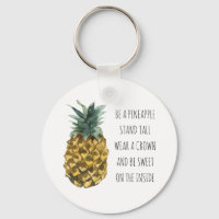 Modern Watercolor Pineapple & Positive Funny Quote