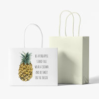 Modern Watercolor Pineapple & Positive Funny Quote