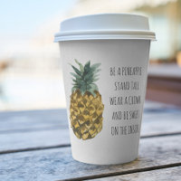 Modern Watercolor Pineapple & Positive Funny Quote