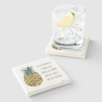 Modern Watercolor Pineapple & Positive Funny Quote