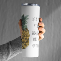 Modern Watercolor Pineapple & Positive Funny Quote