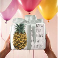 Modern Watercolor Pineapple & Positive Funny Quote