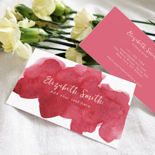 Modern Watercolor Pink Blush Business Card