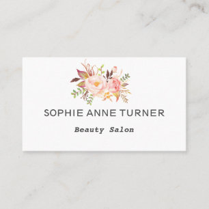 Modern Watercolor Pink Blush Flowers Appointment Card