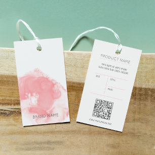 modern watercolor pink boutique shop price tag